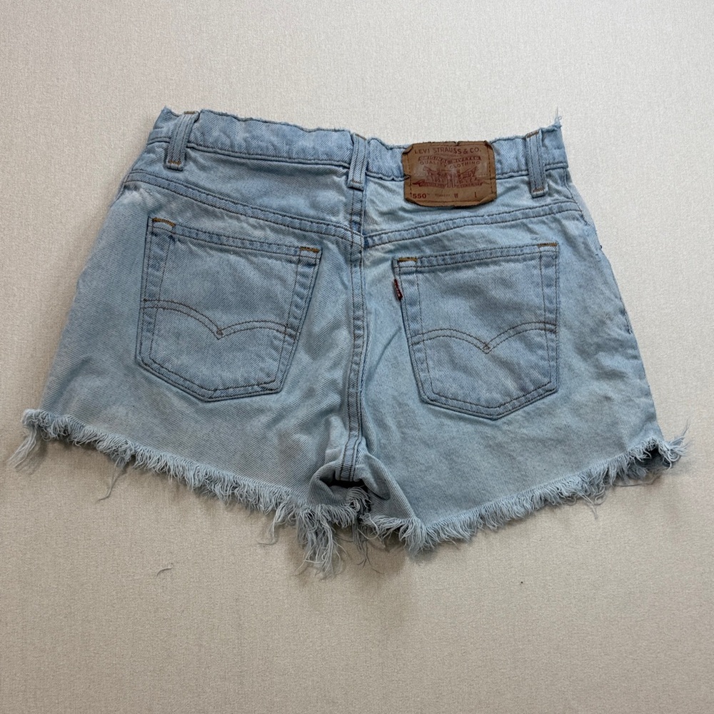 Levi's Light Wash High-Rise Distressed Denim Shorts